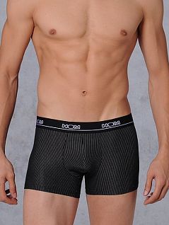 Элегантные мужские трусы в полоску черного цвета HOM ElegantCotton 01753cK9