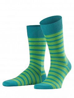 Модные мужские носки в двухцветную полоску Falke 13326 Even Stripe SO (муж.) Зеленый 7303