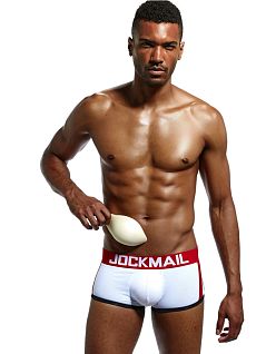 Хлопковые боксеры с push up белого цвета JOCKMAIL RTJM6030-1
