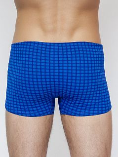 Яркие мужские трусы боксеры синего цвета в клетку Torro LFTMX2028 BLUE