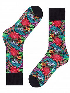 Носки из тонкого трикотажа Burlington 20548 Tropical Print Черный