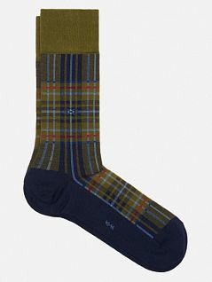 Оригинальные носки на тонкой резинке Burlington 21908 Tartan SO Темный-синий (6120)