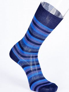 Полосатые носки из хлопка и полиамида PJ-Best Calze_5634 синий