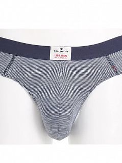 Эластичные слипы в мелкую полоску синего цвета Tom Tailor RT070261/6061