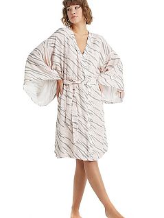 Женский халат- кимоно с длинными рукавами LTBS51016 BlackSpade светло-розовый