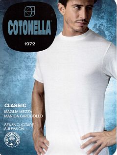 Мужская практичная футболка из 100% хлопка Cotonella AU124 белый (bianco) распродажа