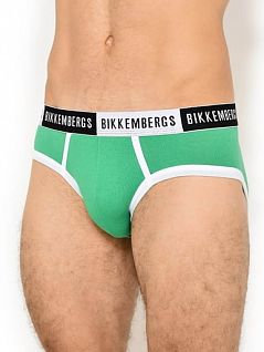 Однотонные брифы с контрастной окантовкой Bikkembergs вбкт04835бикк Зеленый 6031