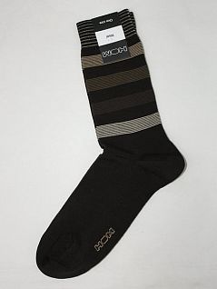 Теплые мужские носки из шерсти темно-коричневого цвета HOM Wool Chic 05007cT9