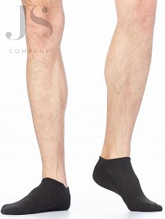 Укороченные однотонные носки Hobby Line JSHOBBY 013 мужские укороченные х/б однотонные (5 пар) черный / черный
