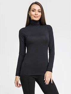 Комфортная водолазка из модала и эластана черного цвета OROBLU RTVOBT01644