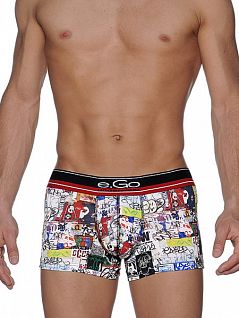 Яркие мужские трусы хипсы с разноцветным принтом HOM Sticker 01810cM9
