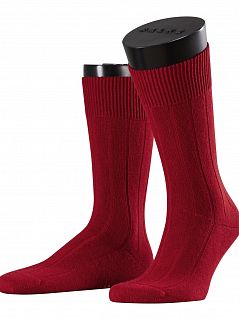 Мужские носки из шерсти и кашемира Falke 14423 Lhasa Rib SO Красный 8294