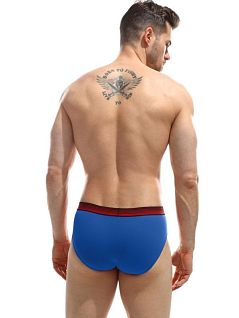 Модные брифы на резинке в полоску Jolidon DT293блнТм Blue
