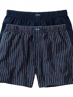 Комплект семейных трусов из 100% хлопка (2шт) Ceceba FG002260/5XL-6XL Синий/Красная Полоска распродажа