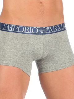 Мужские боксеры на синей резинке серого цвета Emporio Armani RT32891