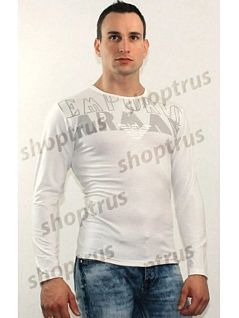 Мужской лонгслив из хлопка белого цвета EMPORIO ARMANI RTFDR0069