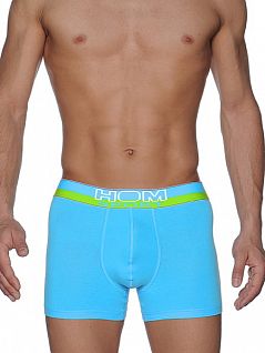 Яркие голубые мужские боксеры из нежного и эластичного хлопкового материала с мягкой пришивной резинкой HOM Technicolor 01843cB5