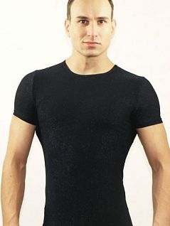Эластичная мужская футболка чёрного цвета Romeo Rossi Sexy Shirts RR510 Черный распродажа