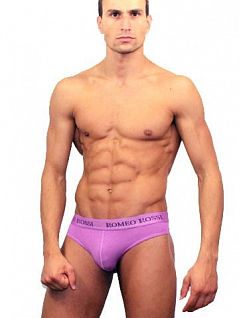Светлые мужские трусы стринги фиолетового цвета с пояском на резинке Romeo Rossi Thongs R1006-6