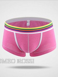 Трусы хипсы боксеры с выпуклой конструкцией розового цвета ROMEO ROSSI R5004-22 распродажа