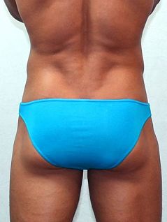 Эластичные голубые мужские трусы слипы Romeo Rossi Slips R2005-10