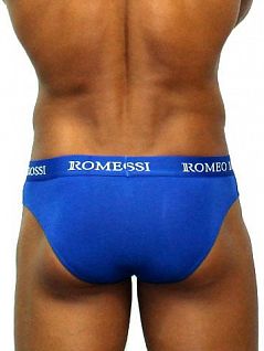 Синие мужские трусы брифы с широкой резинкой Romeo Rossi Briefs R2006-9 распродажа