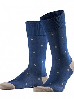 Стильные носки из хлопка в горошек FALKE 13269 Dot SO (муж.) Синий (6000)