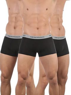 Набор мужских боксеров на серой резинке (3шт) черного цвета Emporio Armani RT111357_CC717 00120