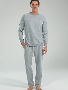 Трикотажный мужской домашний комплект серого цвета BlackSpade b7550 Grey Melange