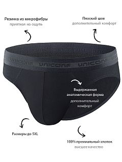 Классические слипы из премиального 100% гипоаллергенного хлопка Uniconf VOUniconf_XPB05 Черный Черный