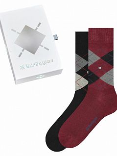 Подарочный набор носков в классическом дизайне Argyle (2 пары) Burlington 20599 Basic Gift Box Многоцветный 0030