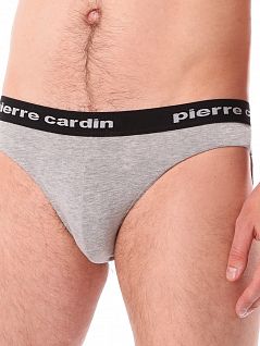 Однотонные мужские трусы слипы серого цвета Pierre Cardin SME 90JB_S серый (grigio)
