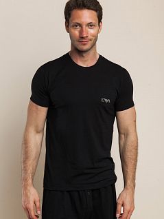 Шелковистая футболка с фирменным логотипом Emporio Armani 110853сс534армани Черный 20