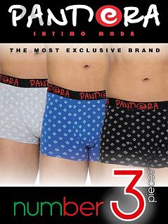 Разноцветный комплект боксеров принт "мелкие ромбы" Pandora JSPD 1723 (3 шт.) boxer assorti