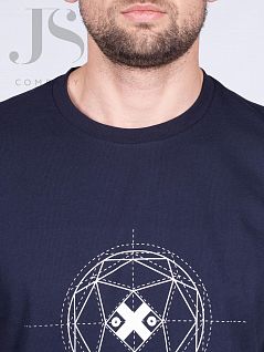 Хлопковая футболка укрепленным плечевым швом Oxouno JSOXO 0317-157 KULIR 01 темно-синий oxo