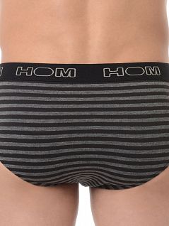 Повседневные слипы в чёрно-серую горизонтальную полоску HOM 08873cI5c13