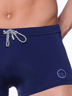 Пляжные мужские плавки-макси синего цвета HOM Marina Chic 07804cB9