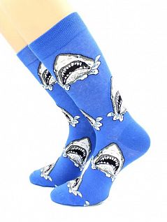 Комфортные носки с принтом "Акулы" синего цвета Hobby Line 45933
