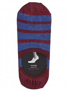 Модные следки с усиленными зонами FALKE 13383 Even Stripe IN (муж.) Бордовый 8596