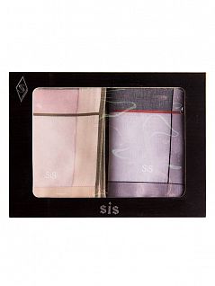 Набор мужских платков (2шт) в подарочной упаковке из дерева Sis LTS-15 Sis микс