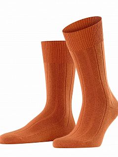 Носки из шерсти и смеси вискозы с кашемиром Falke 14423 Lhasa Rib SO Оранжевый 8937