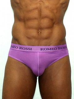 Фиолетовые мужские трусы брифы с фирменной резинкой Romeo Rossi Briefs R2006-6
