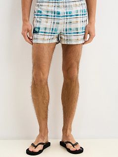 Пляжные шорты на эластичном поясе с внутренним шнурком LT1M11MMSY201-005 MALE SHORT Kom петролевый