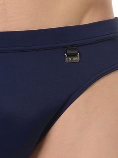 Стильные темно-синие мужские пляжные плавки-мини с эффектом защиты от ультрафиолетовых лучей и хлора HOM Marina 07030cRA распродажа