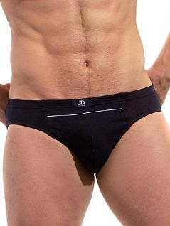 Мужские слипы декорированы узкими контрастными полосками Jolidon DT47блнТм Dark_blue