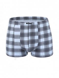 Клетчатые мужские трусы боксеры голубого цвета Gentlemen GS7748