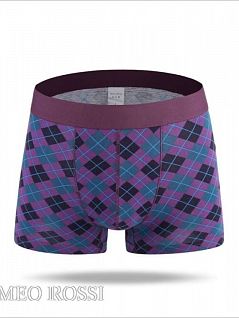 Мужские боксеры хипсы из мягкой ткани фиолетового цвета ROMEO ROSSI R6006-4