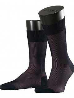 Мягкие носки из хлопка и полиамида FALKE 13141 Fine Shadow SO (муж.) Черный-коричневый (6376)