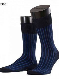 Мужские носки в полоску с двухцветной структурой Falke 14648 Shadow SO (муж.) Синий (6374)
