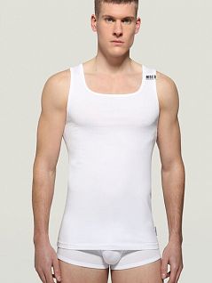 Эластичная майка контрастной нашивкой с логотипом белого цвета Bikkembergs BKK1UTT01cWhite
